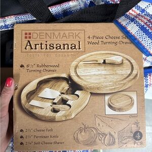 Denmark Artisanal 4-Piece Cheese Set - Natural Wood